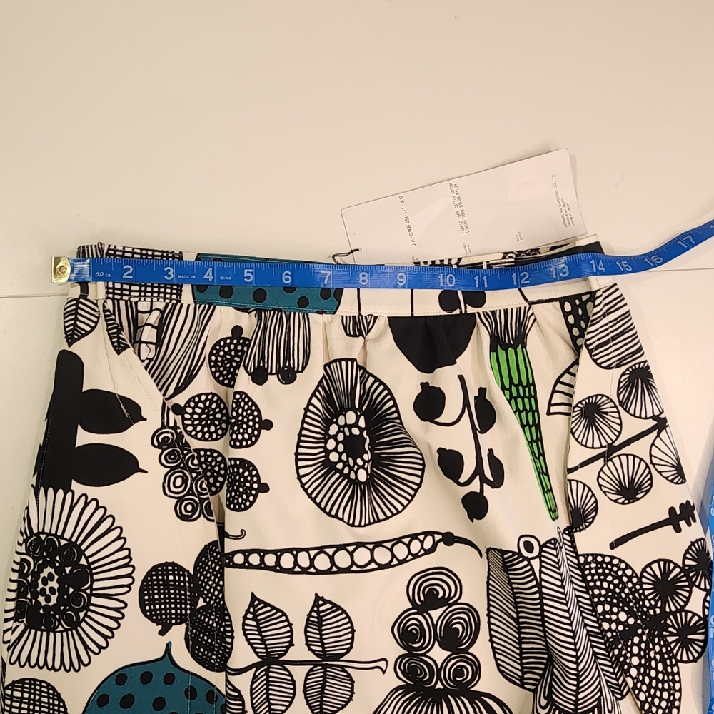 Comme des Garcons Junya Watanabe Marimeko XS Black/White Floral Print Skirt NWT - Picture 3 of 14